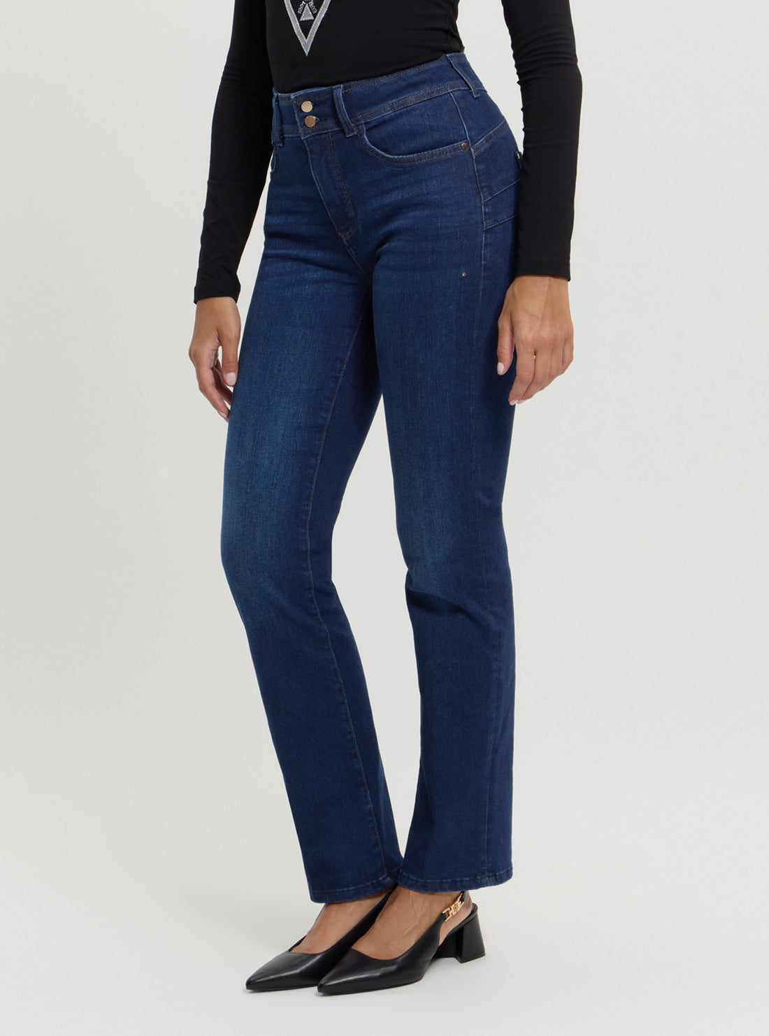Blue Shape Up Straight Leg Jeans in Dark Wash