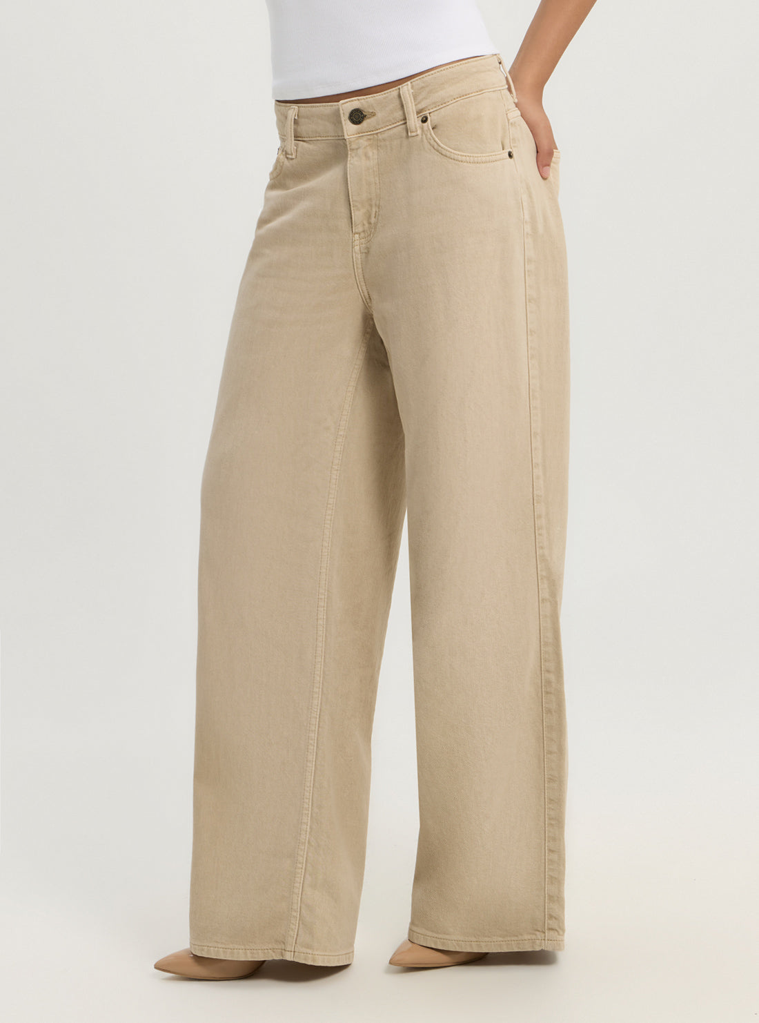 Guess Jeans Beige G11 Wide Leg Jeans
