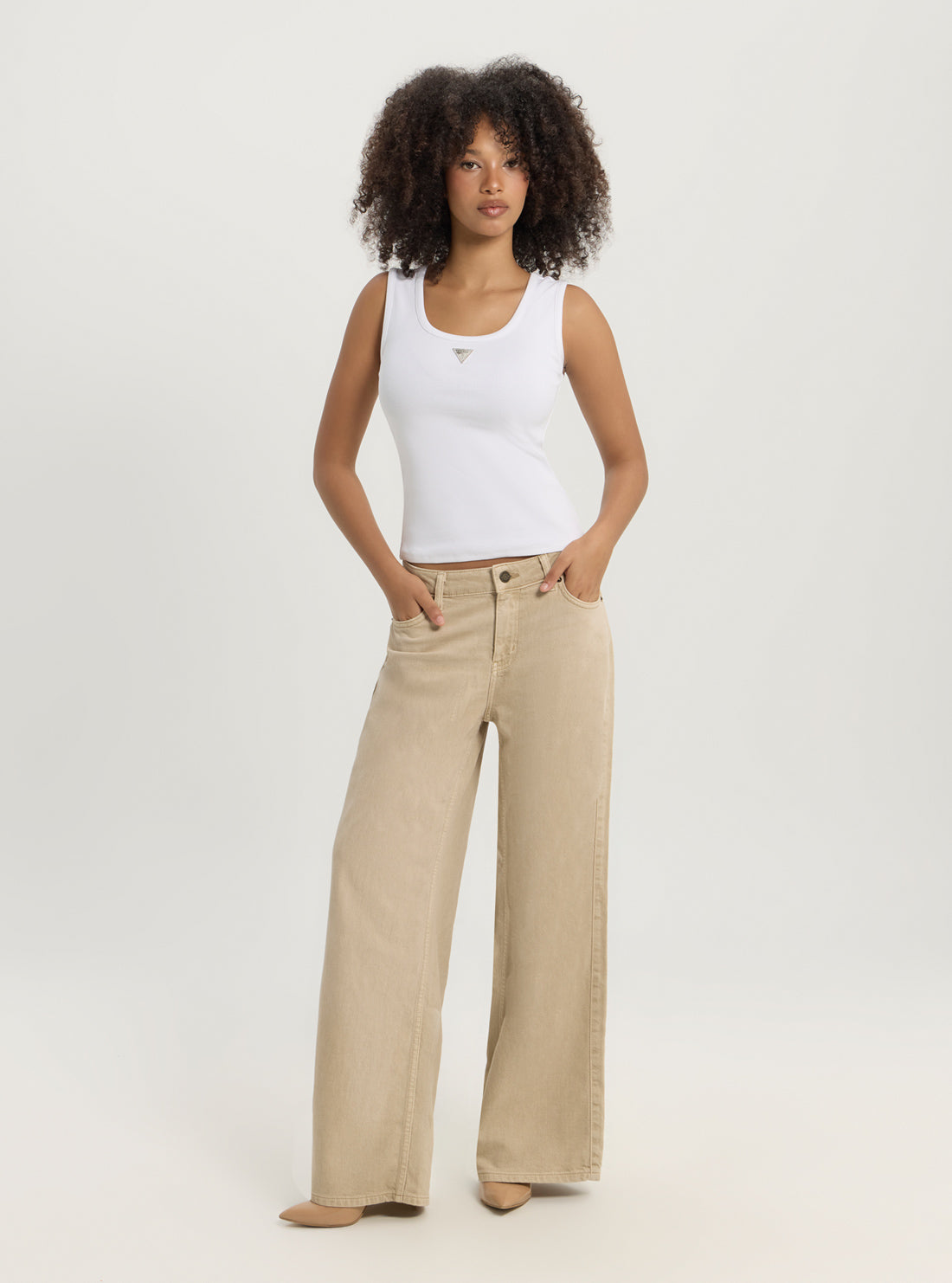 Guess Jeans Beige G11 Wide Leg Jeans
