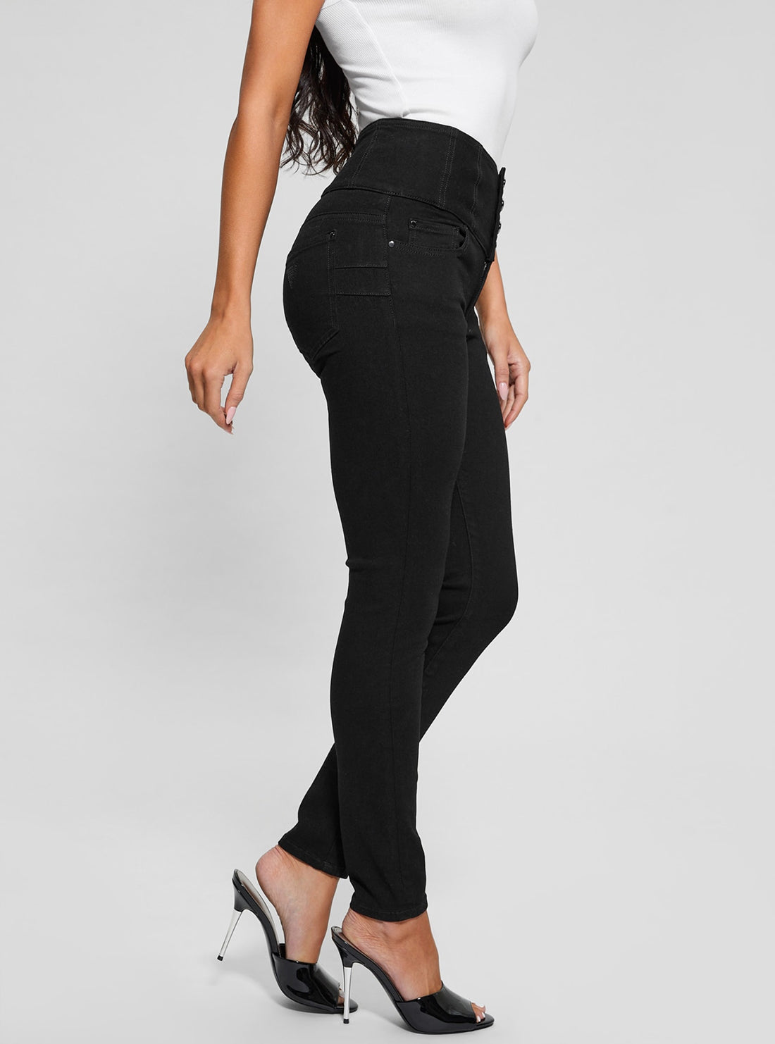 Black Corset Waist Shape Up Jeans