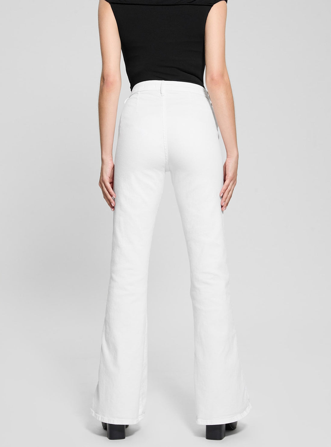 White Belle High Rise Flare Jeans