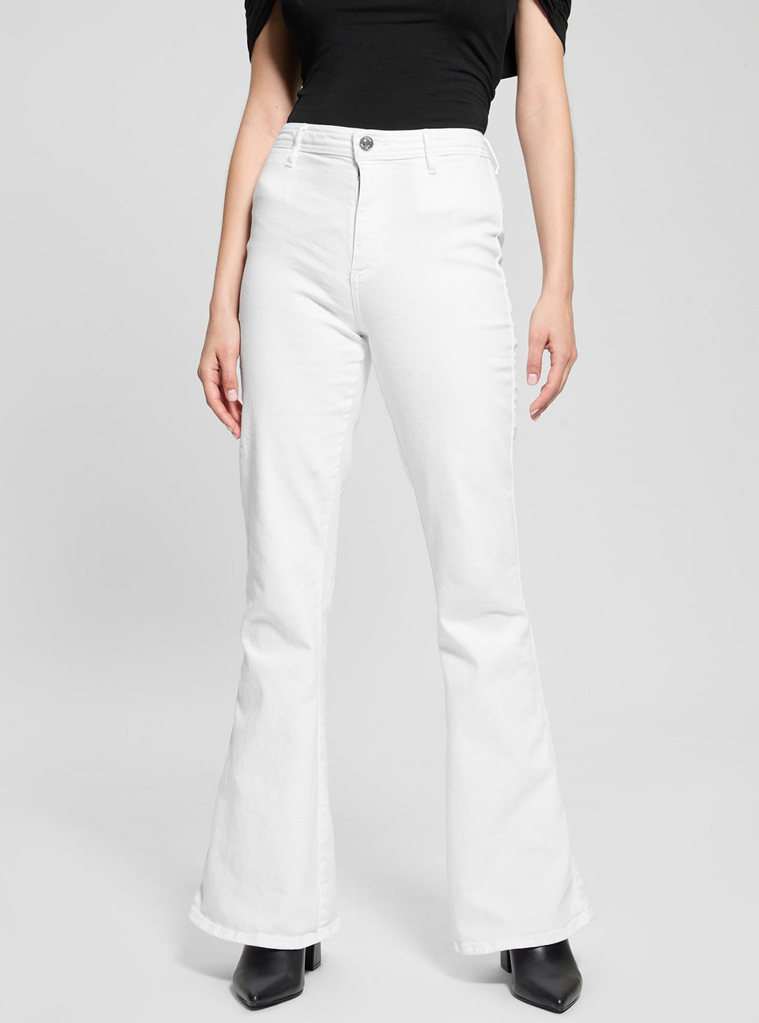 White Belle High Rise Flare Jeans