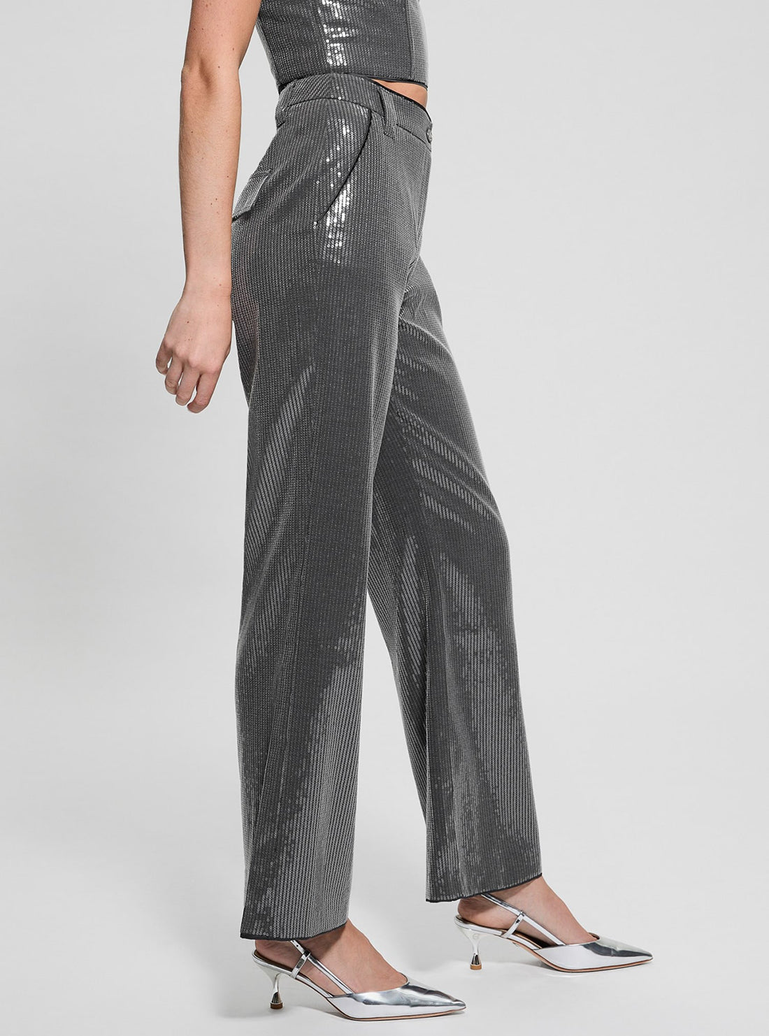 Grey Cassia Sequins Pants