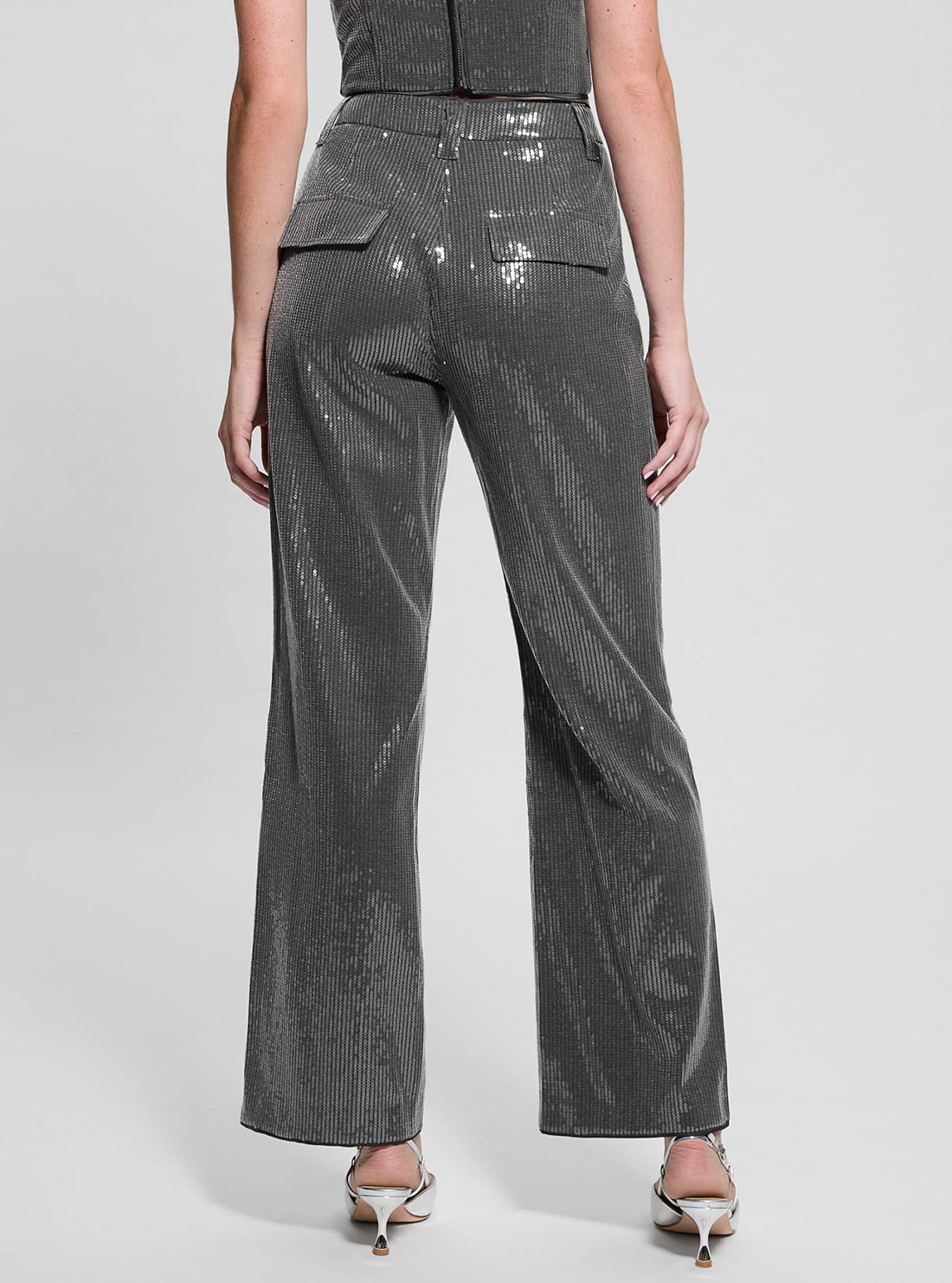 Grey Cassia Sequins Pants