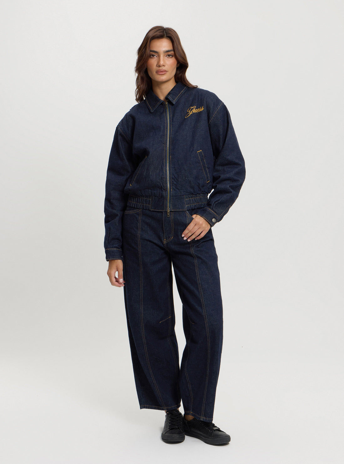 Guess Originals Blue Denim Bomber Jacket