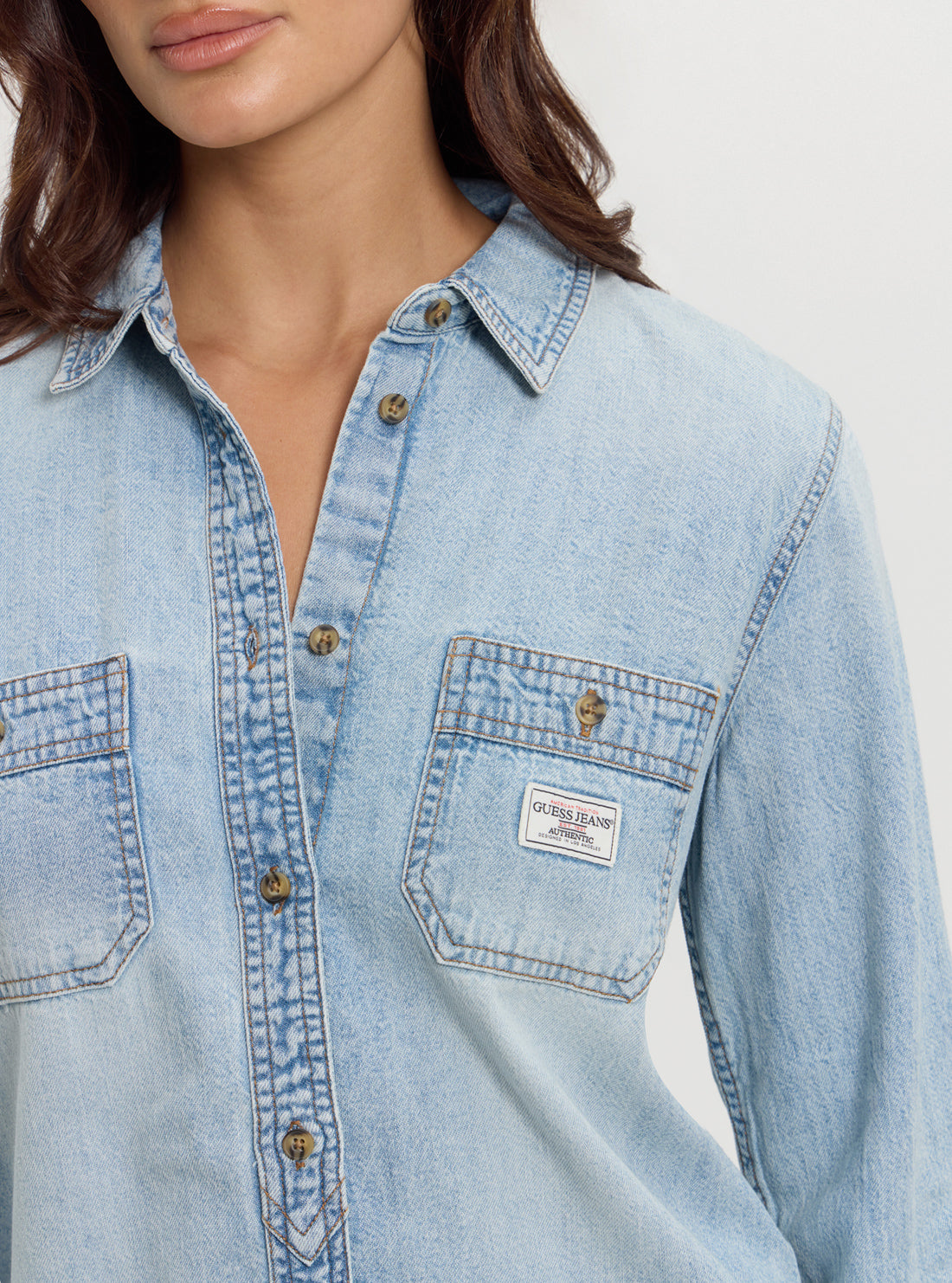 Guess Jeans Blue Regular Denim Shirt