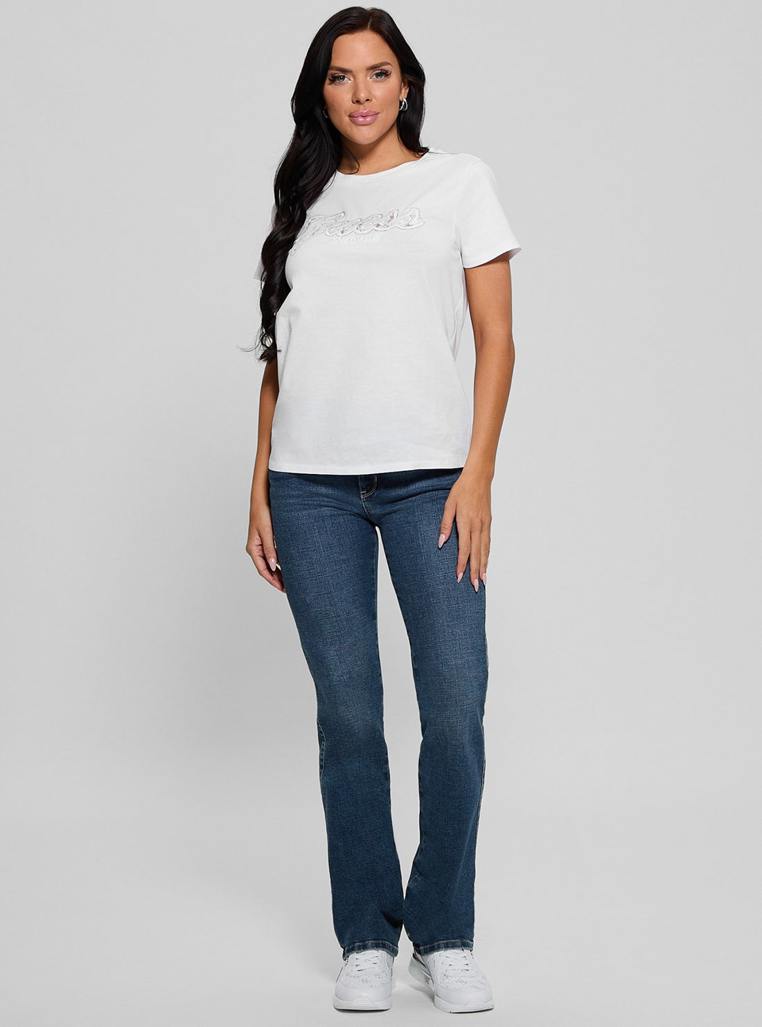 Eco White Script Logo T-Shirt