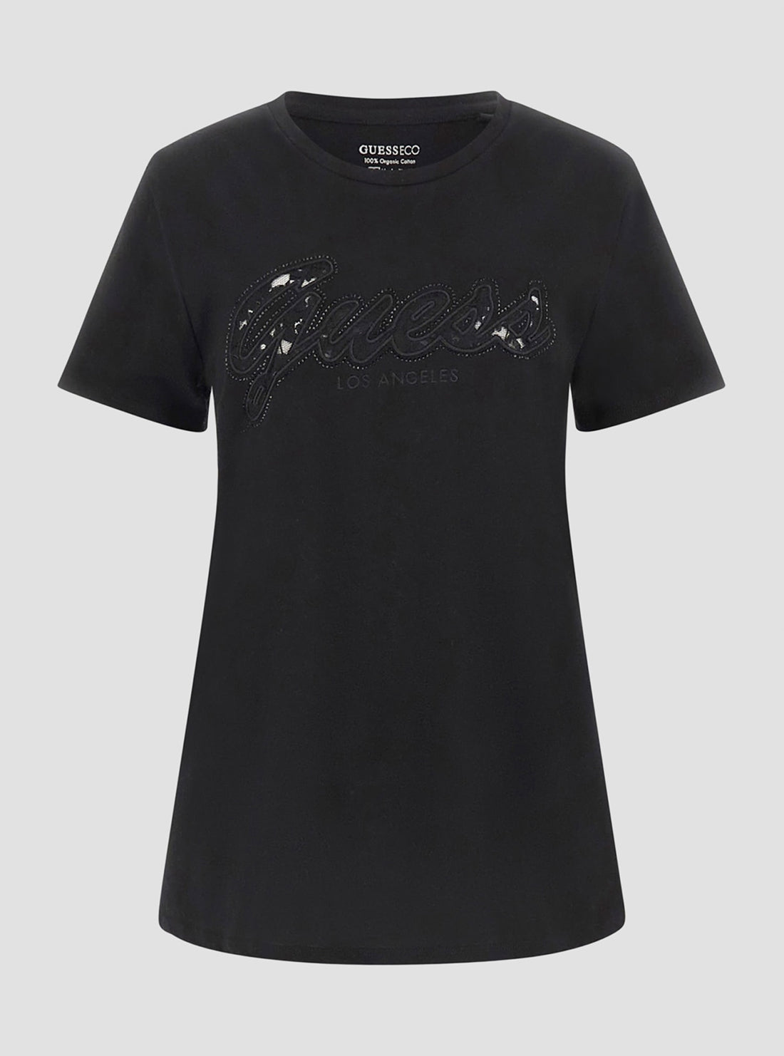 Eco Black Script Lace Logo T-Shirt