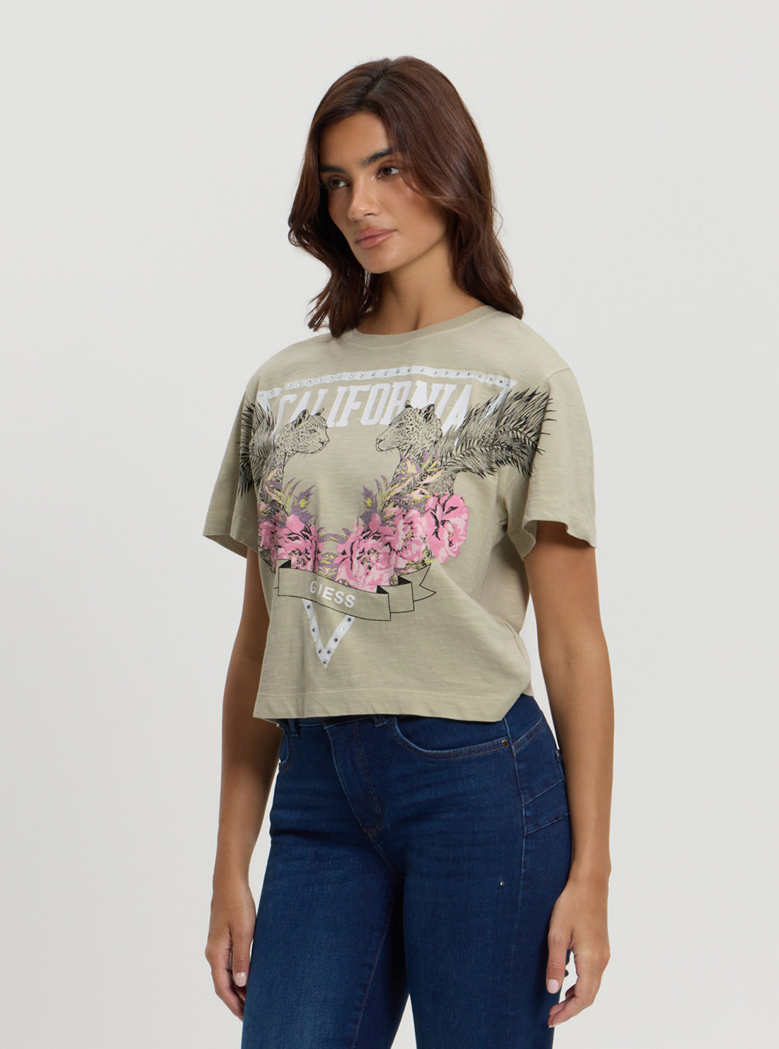 Green California Print T-Shirt