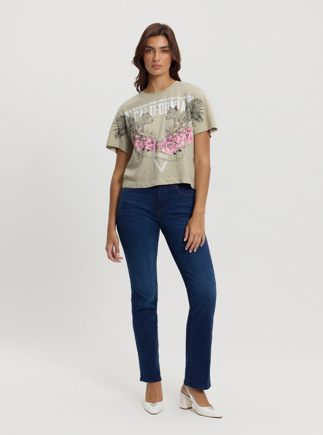 Green California Print T-Shirt