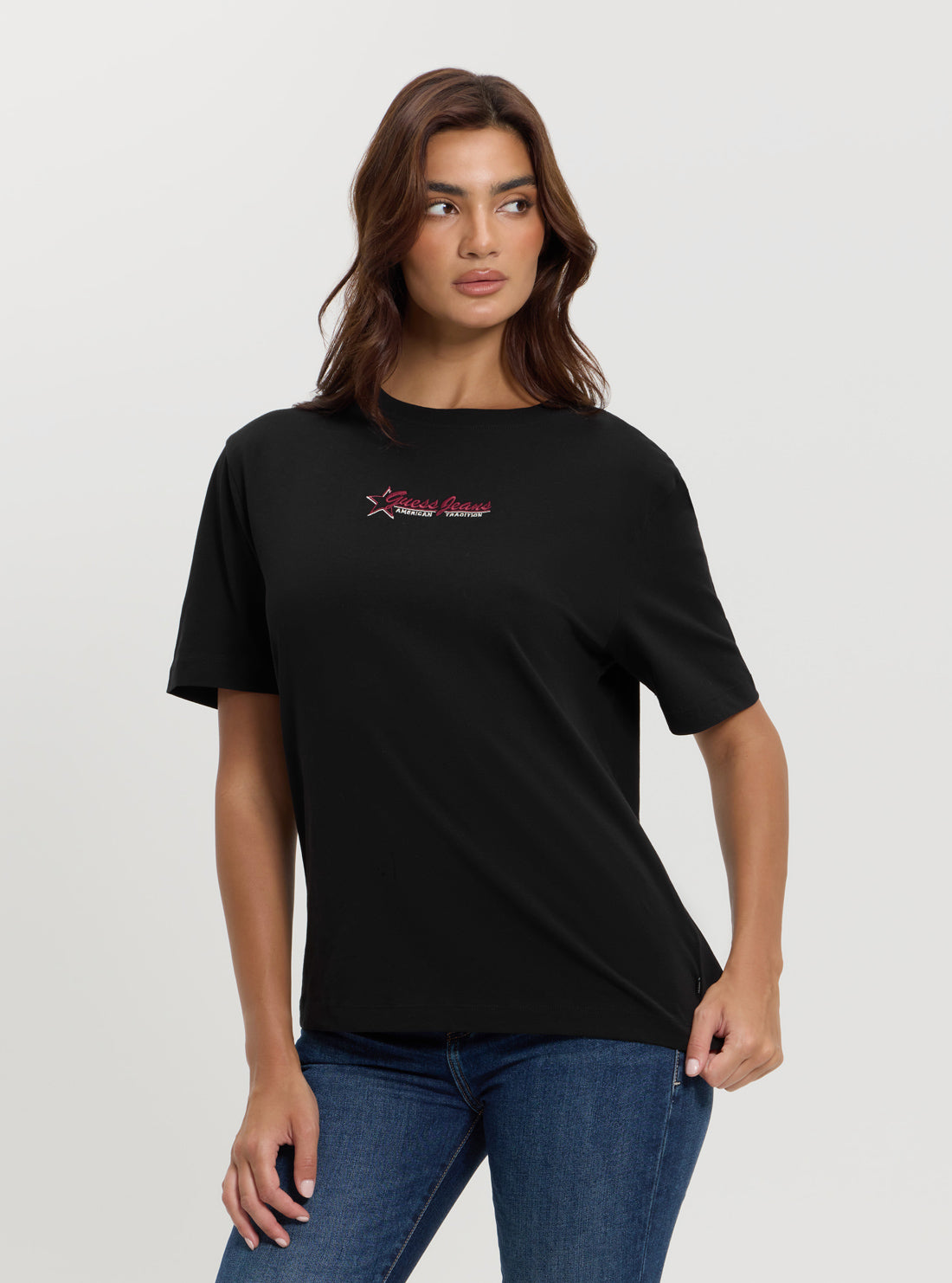Guess Jeans Black Print T-Shirt