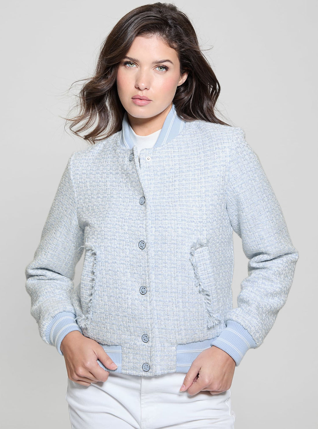 Blue Gloria Bomber Jacket