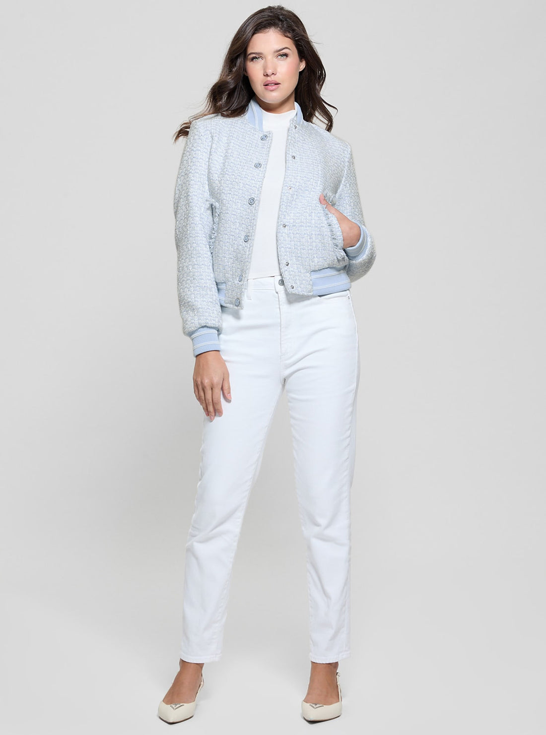 Blue Gloria Bomber Jacket