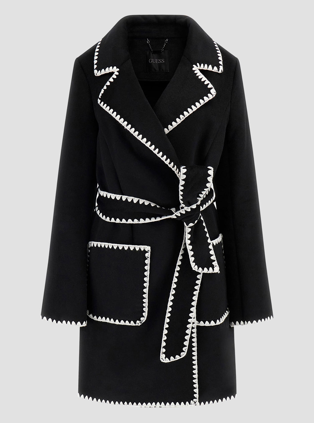 Black Victoire Wrap Belt Coat