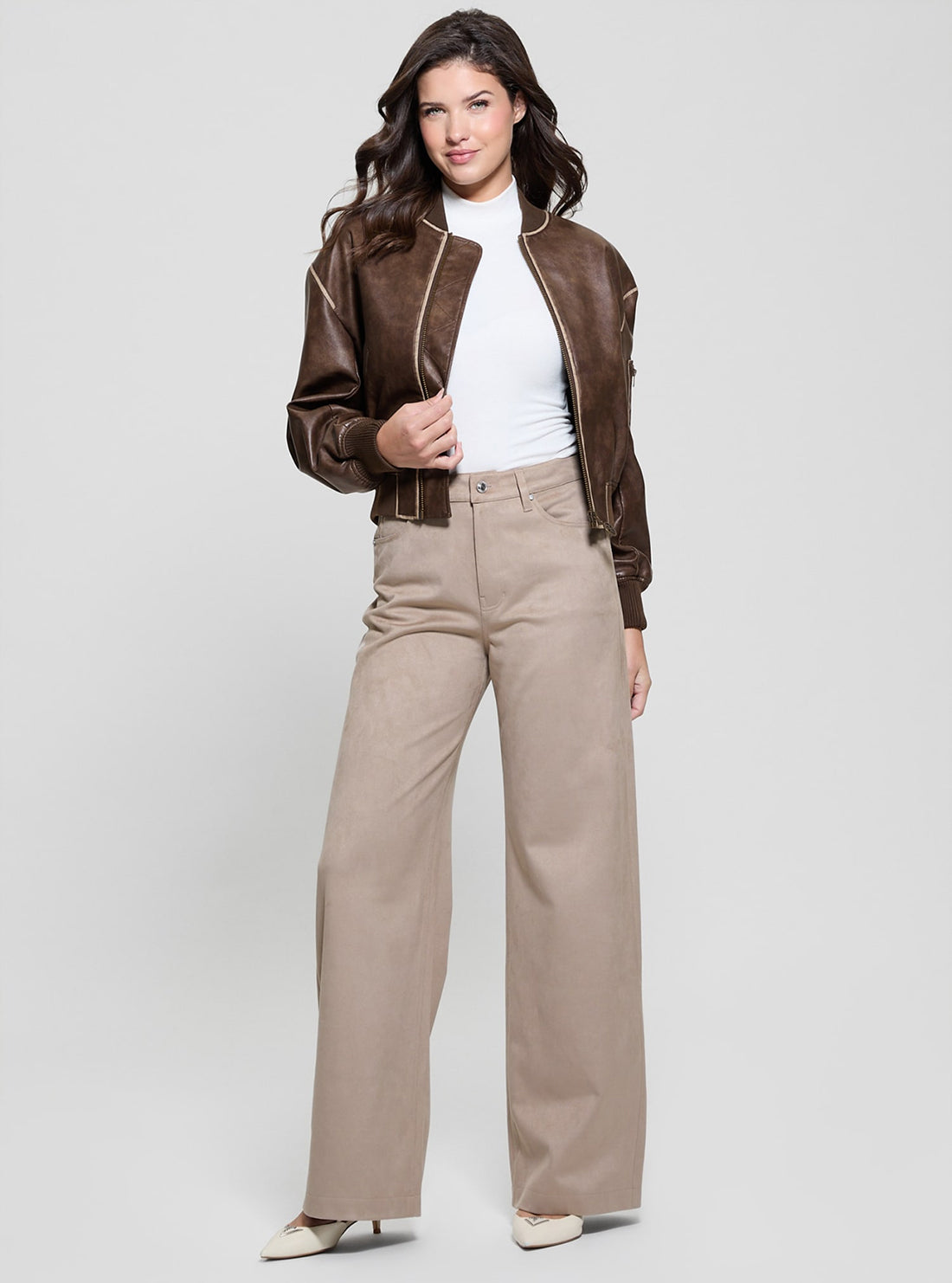 Brown Angelique Vintage Bomber Jacket