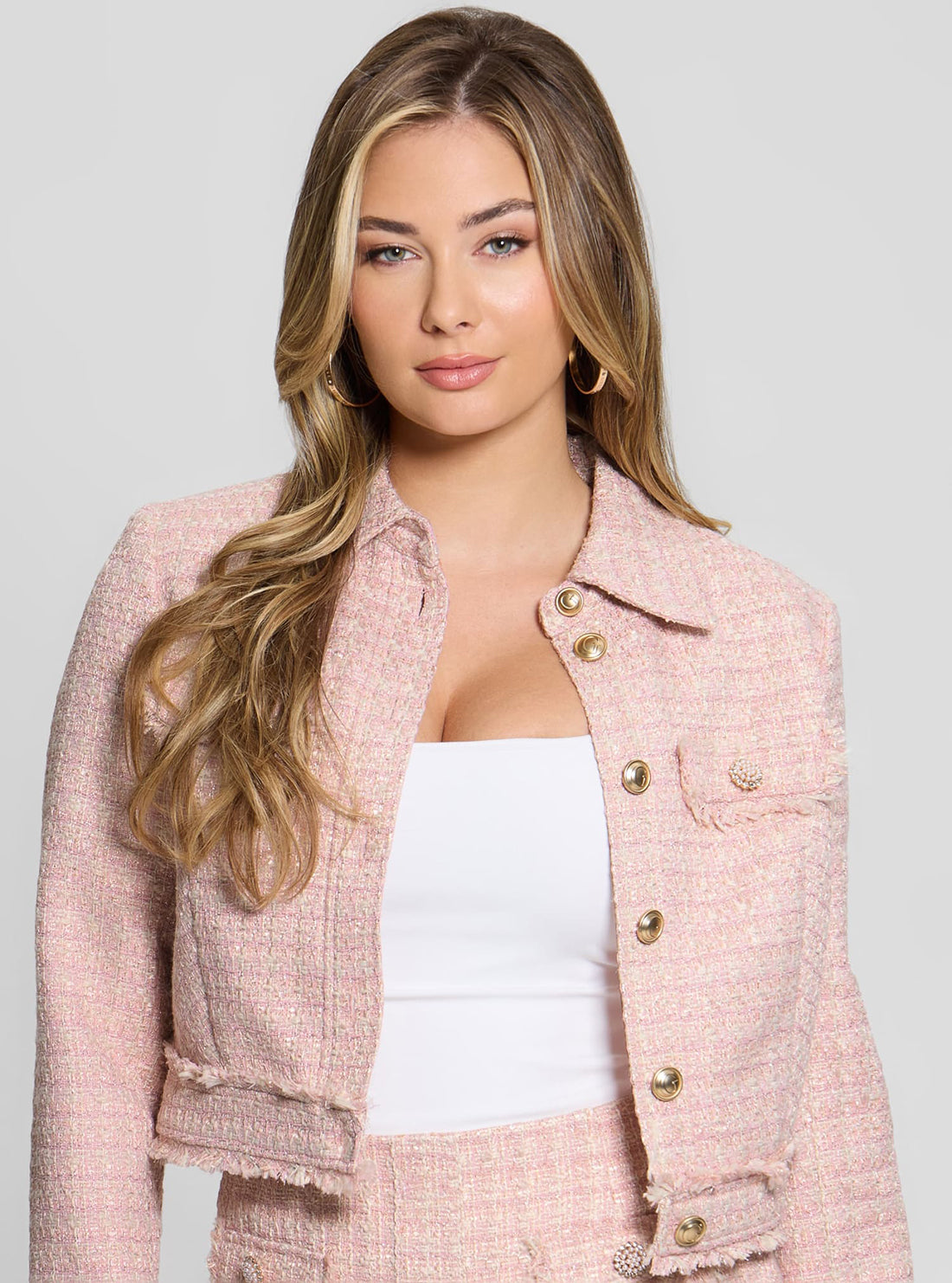 Pink Daphnee Cropped Jacket