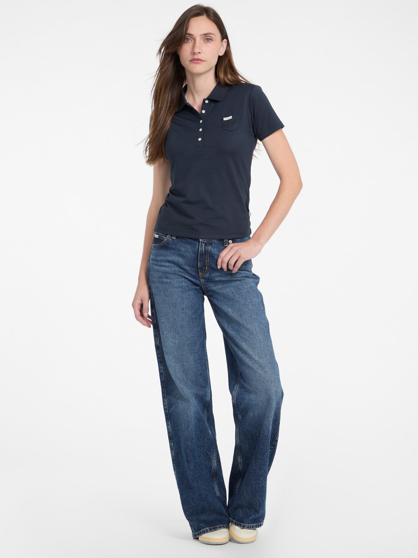 Guess Jeans Navy Slim Polo T-Shirt