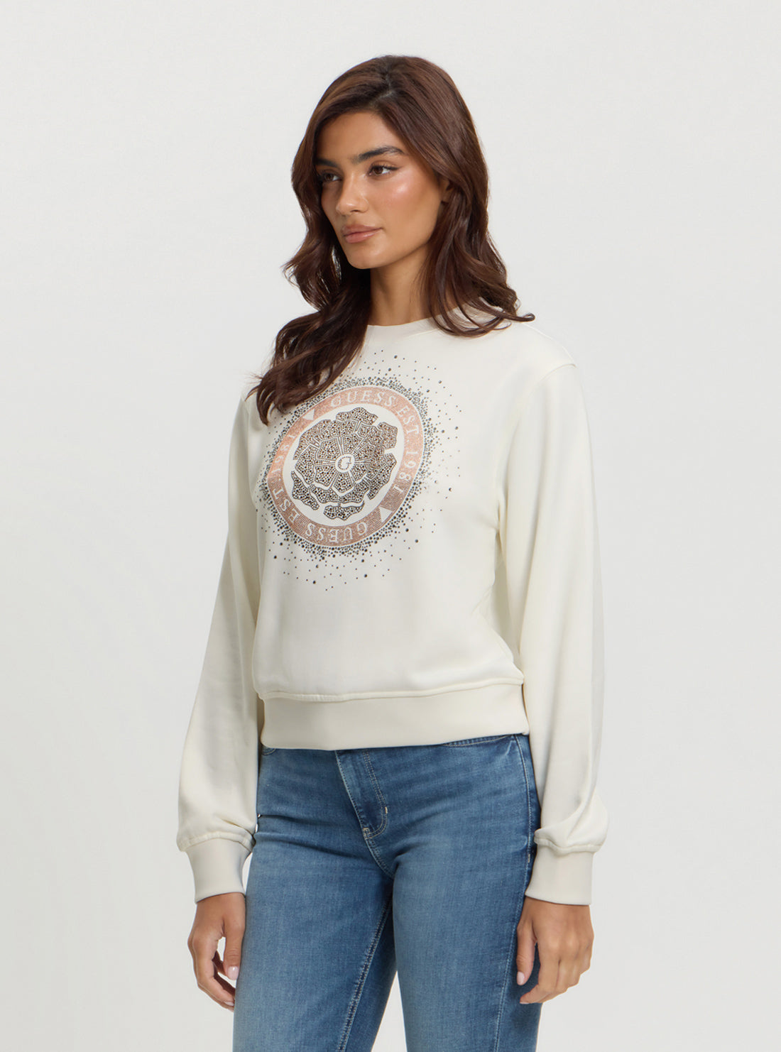 Beige Logo Peony Jumper
