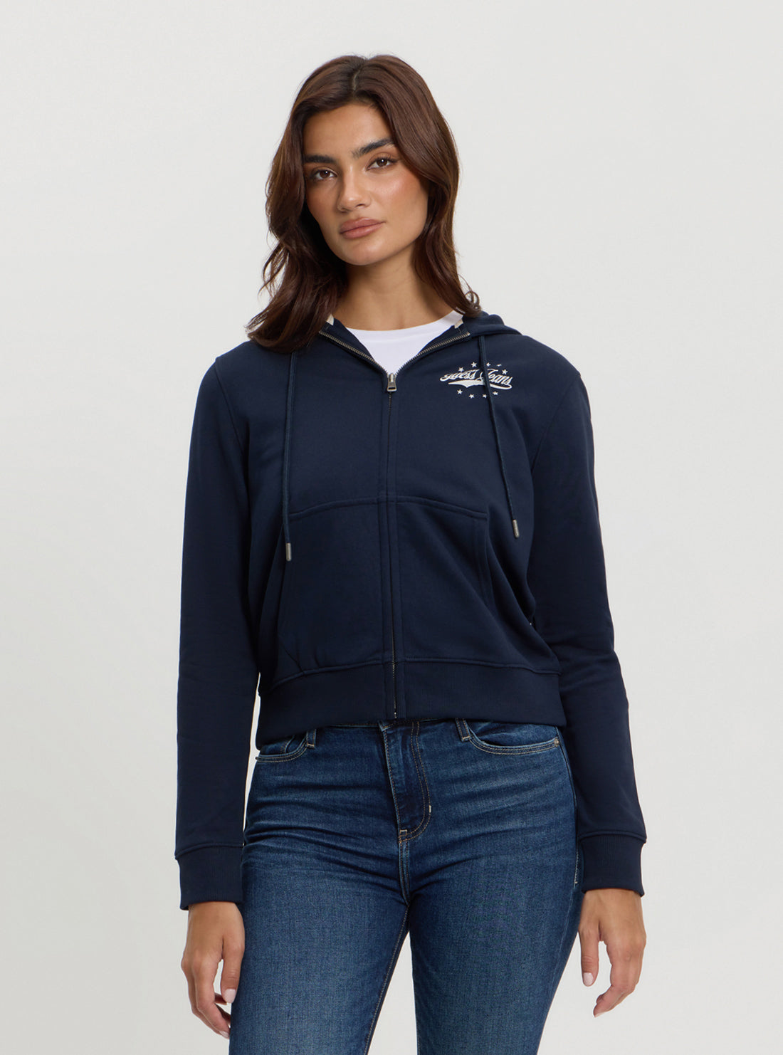 Guess Jeans Navy Hooded Jacket