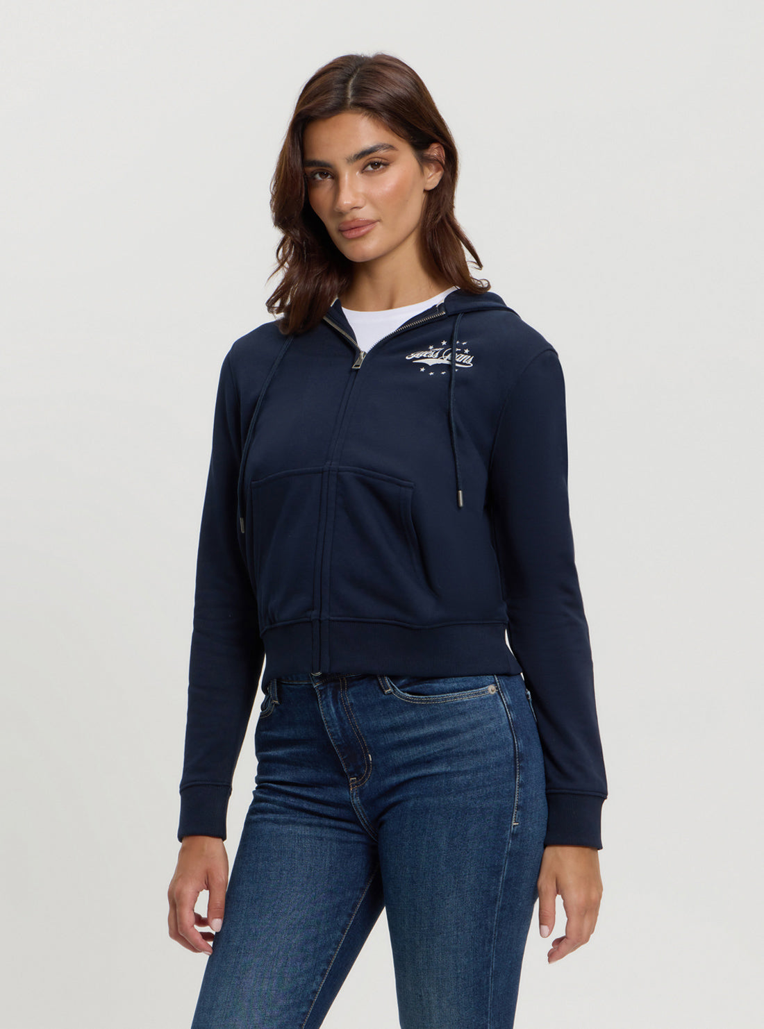 Guess Jeans Navy Hooded Jacket