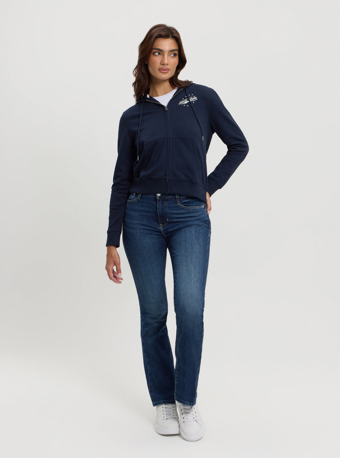 Guess Jeans Navy Hooded Jacket