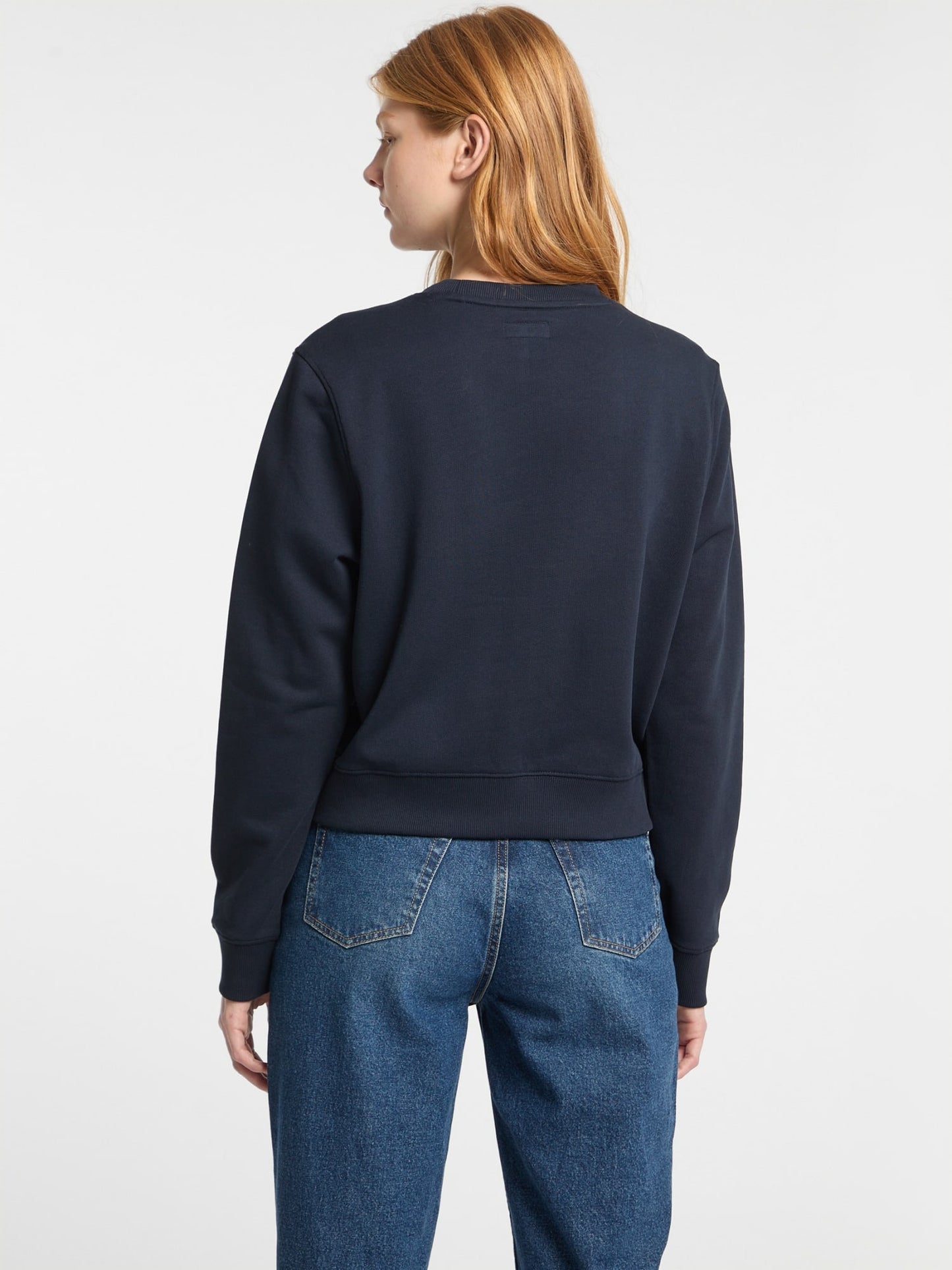 Guess Jeans Navy Crop Embroidered Jumper back view