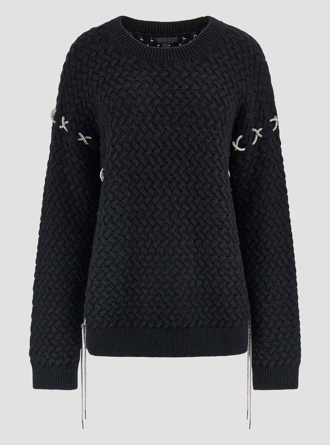 Black Elliss Chain Knit Jumper