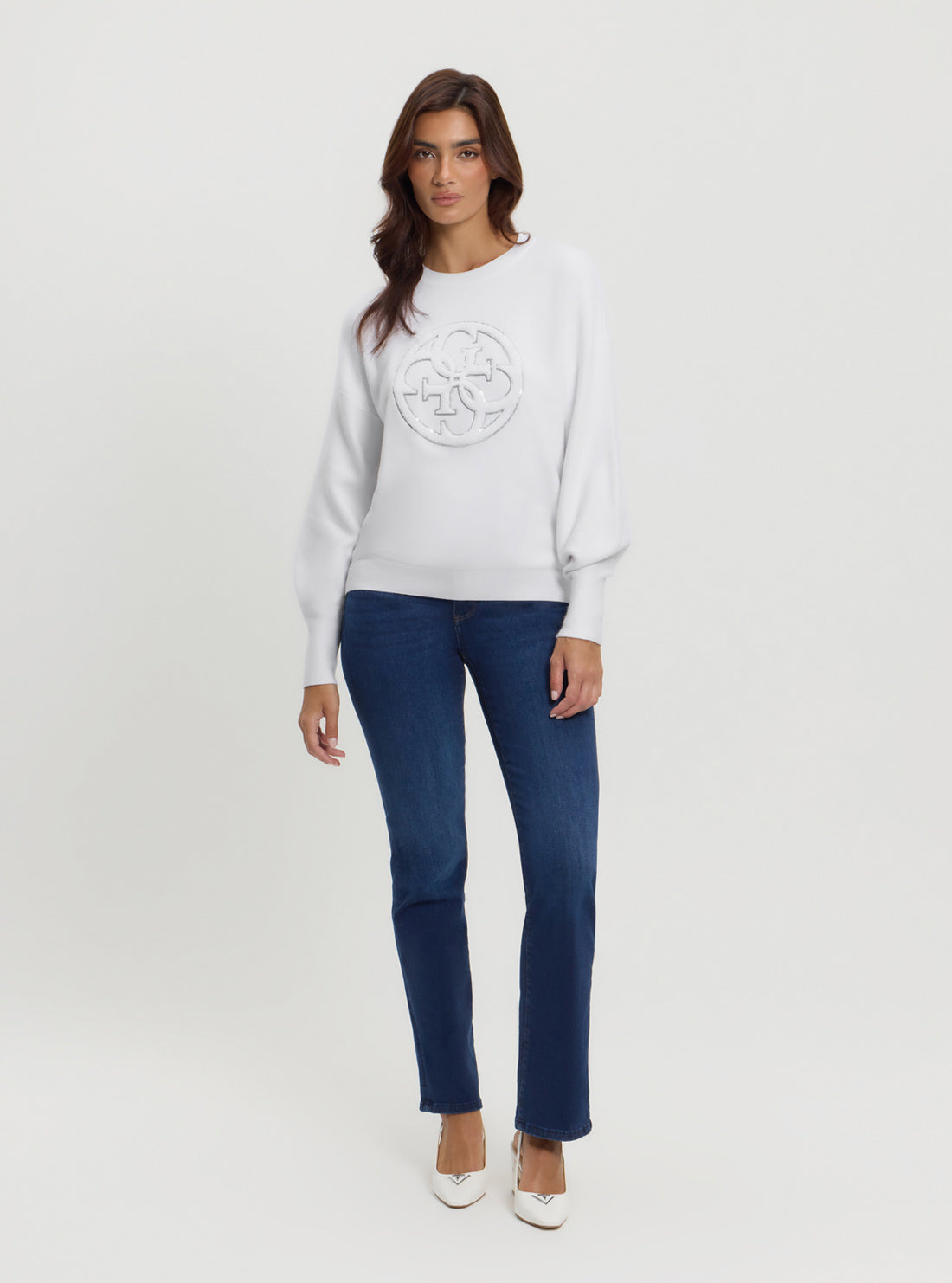 White Kate Logo Jumper