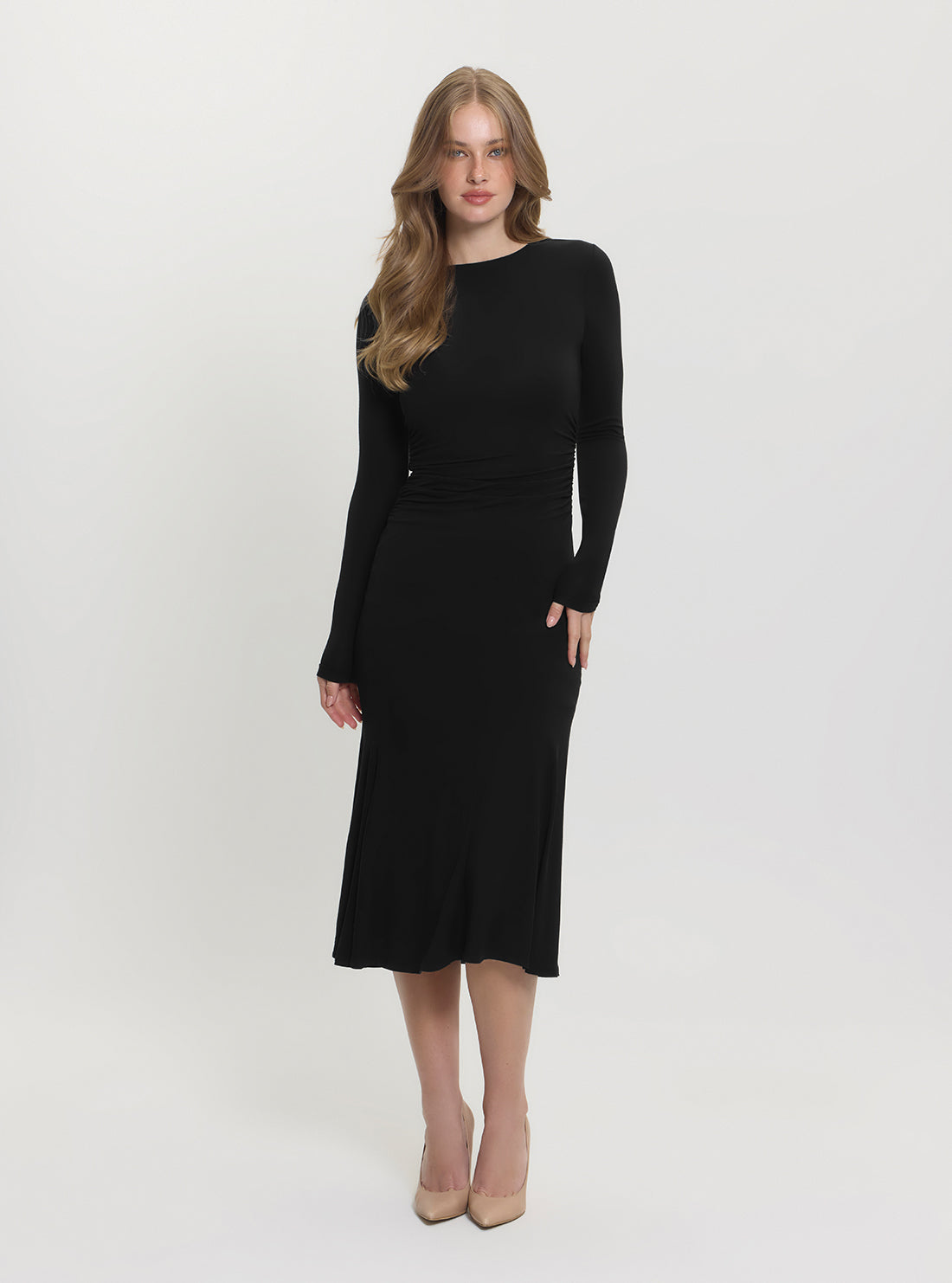 GUESS Womens Black Drew Knit Maxi Dress W5RT1KKC1J2 Front View