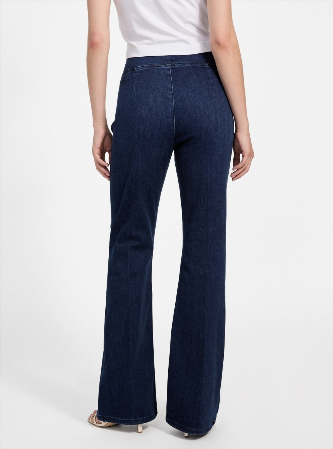 GUESS Womens High Rise Sexy Flare Jeans in Dark Wash W5YA0FD5QR0 Back View