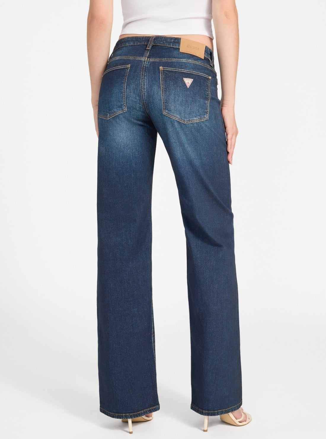 GUESS Womens Eco Low Rise Slouchy Jeans in Medium Wash W5YA1DD0213 Back View