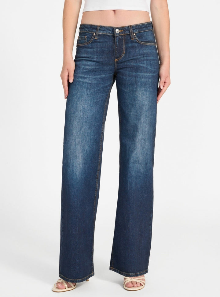 GUESS Womens Eco Low Rise Slouchy Jeans in Medium Wash W5YA1DD0213 Front View