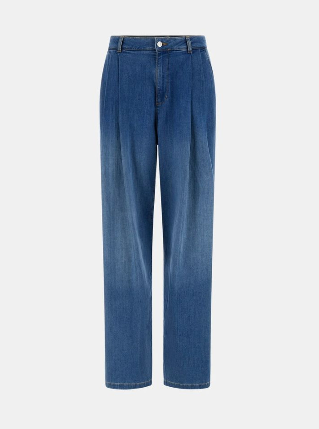 GUESS Womens Eco High-Rise Zypher Jeans in Medium Light Wash W5YA1FD5O90 Flatlay
