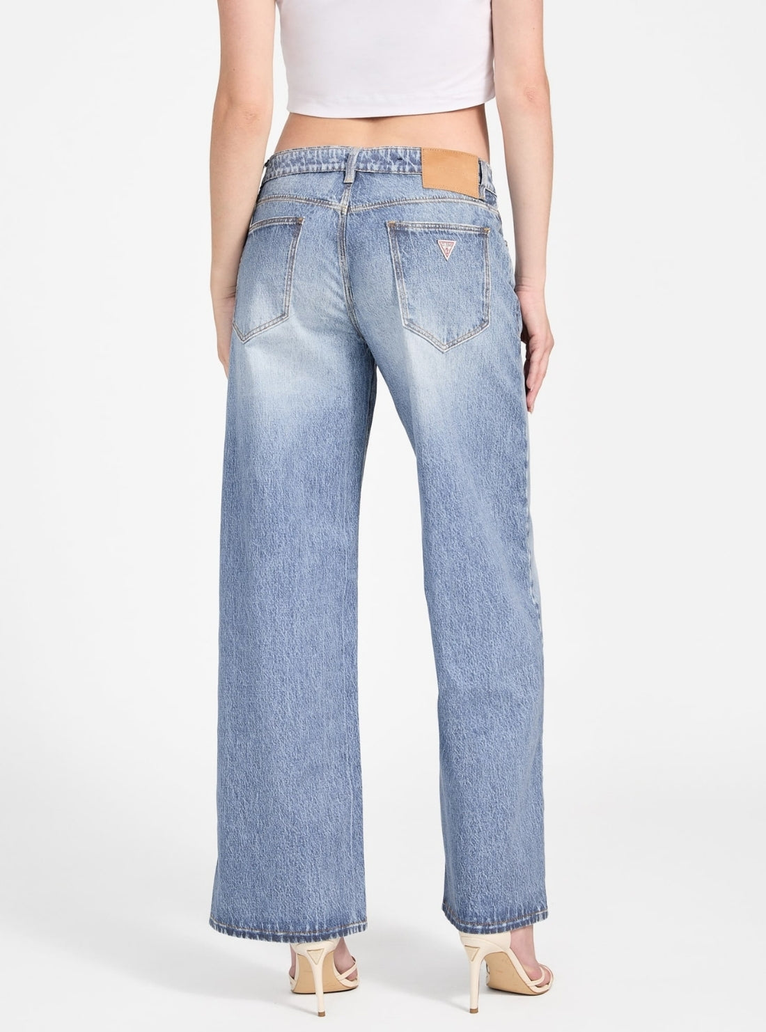 GUESS Womens Eco Low Rise Baggy Jeans in Light Wash W5YA2KD0211 Back View