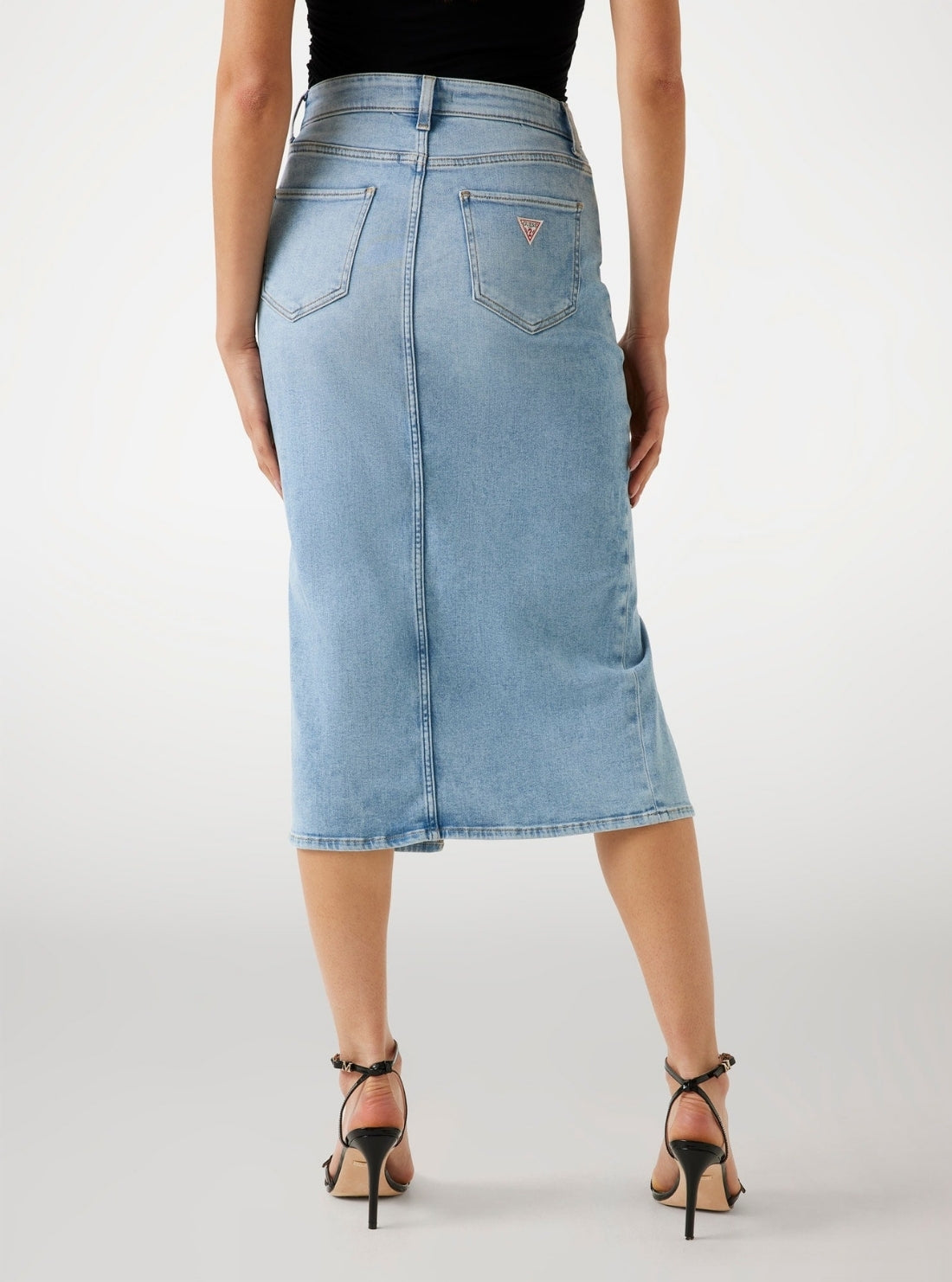 GUESS Womens Blue Mila Denim Skirt W5YD1LD5QQ0 Back View