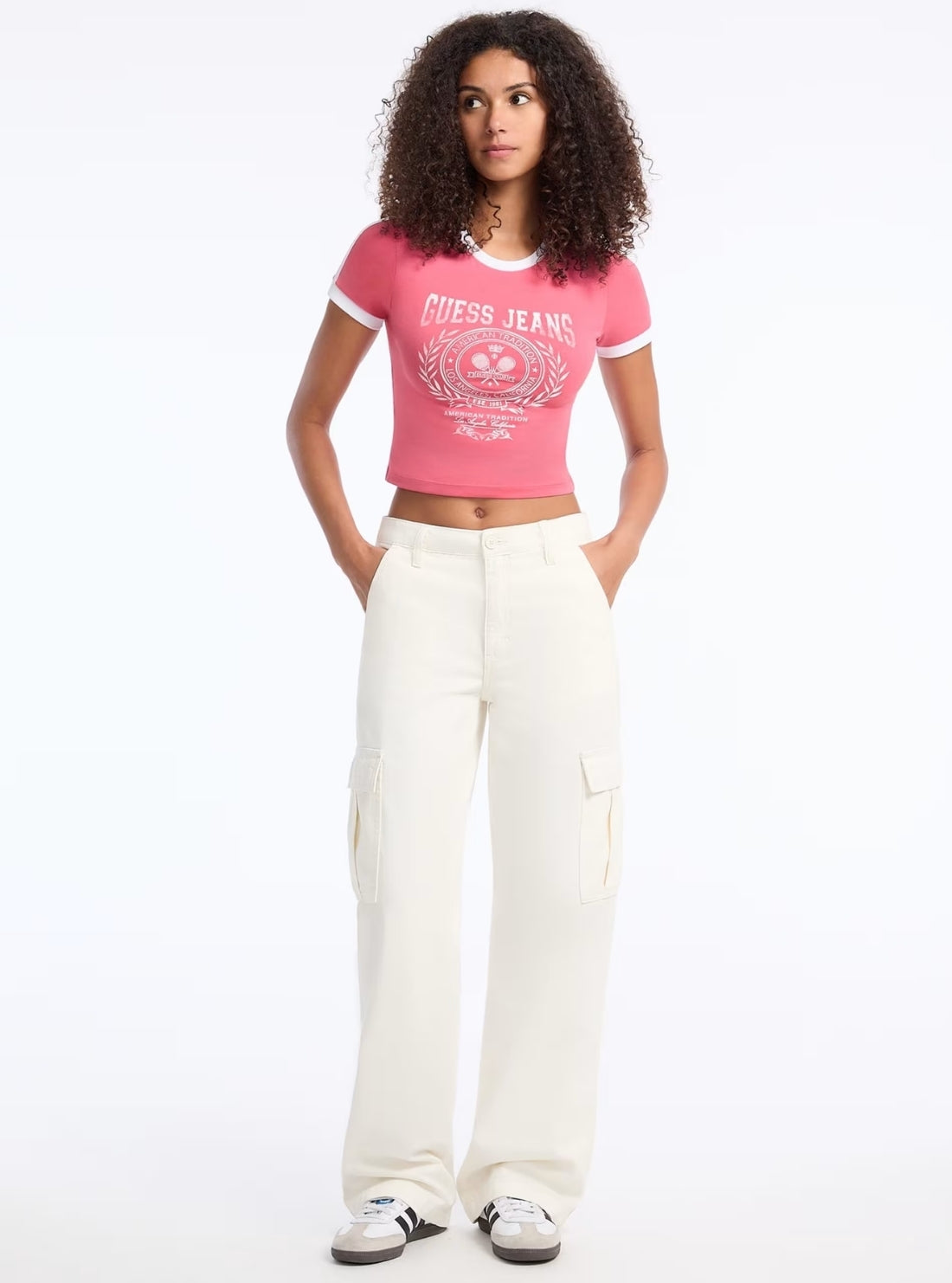 Guess Jeans Pink Baby Racket T-Shirt W5YI03J1314 Full View