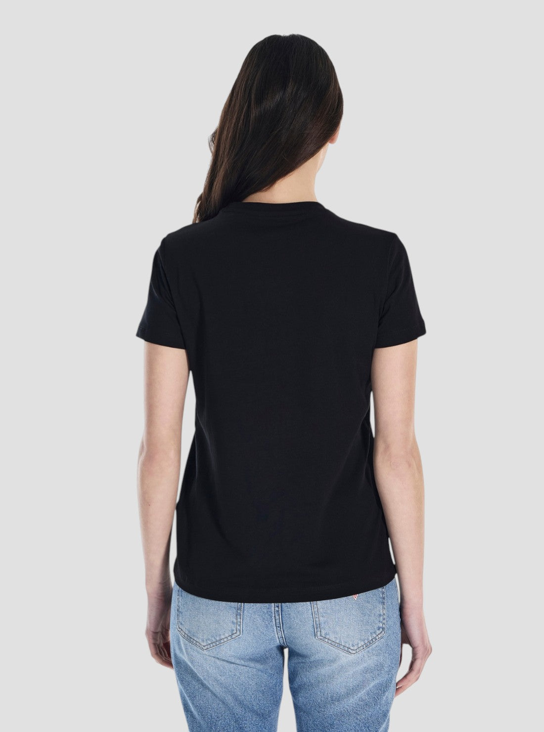 Guess Jeans Black Collegiate Printed T-Shirt W5YI23J1314 Back View