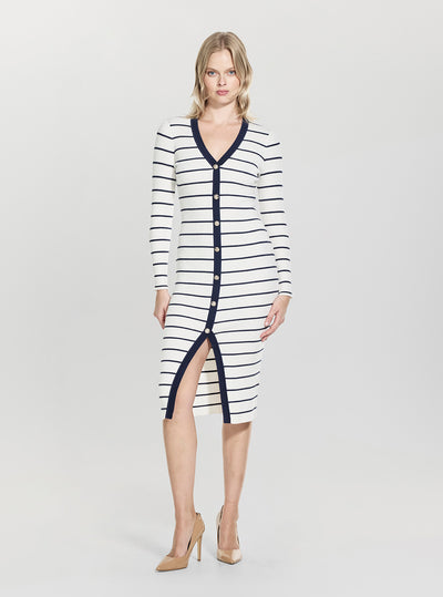 GUESS Womens Eco White Multi Andrea Midi Dress W5YK98Z2YK2 Front View