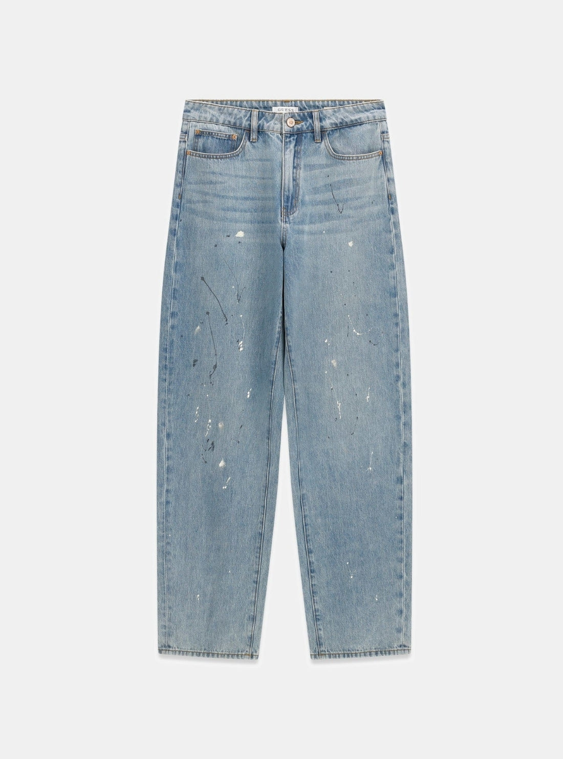 GUESS Womens Low-Rise Relaxed Barrel Jeans in Light Vintage Wash W6GA29D0973 Flallay