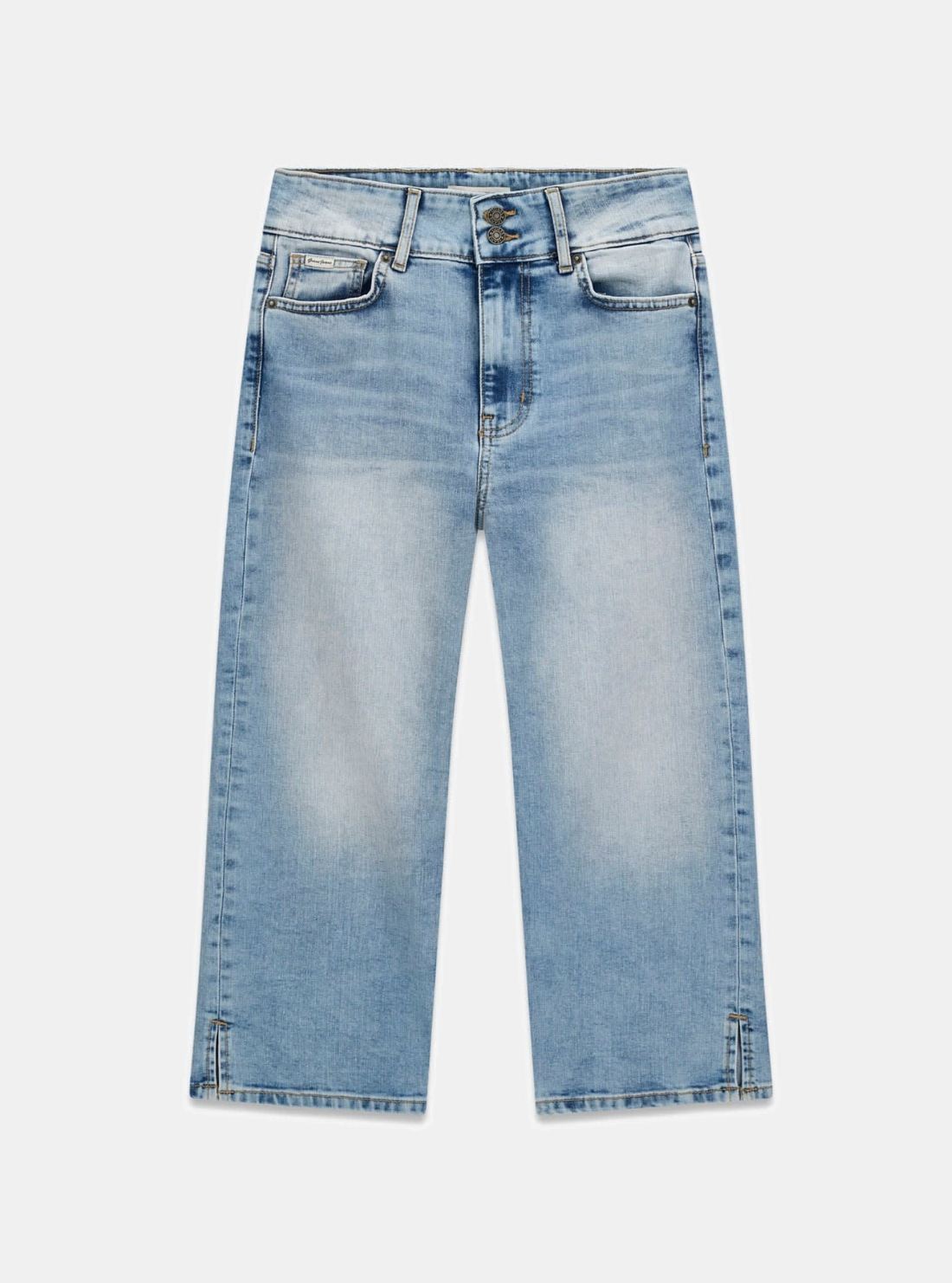 Guess Jeans High-Rise Capri Jeans in Light Wash W6GA2GD6329 Flatlay
