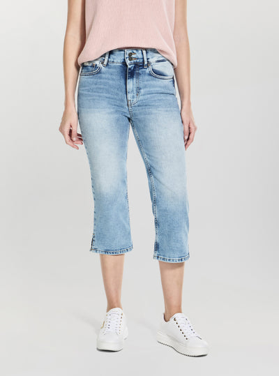 Guess Jeans High-Rise Capri Jeans in Light Wash W6GA2GD6329 Front View