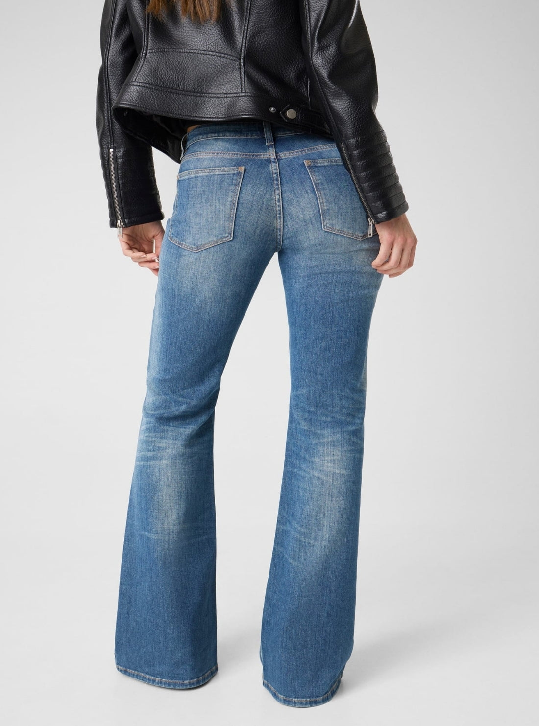 GUESS Womens Low-Rise Bootcut Jeans in Medium Wash W6GAJ7D0717 Back View