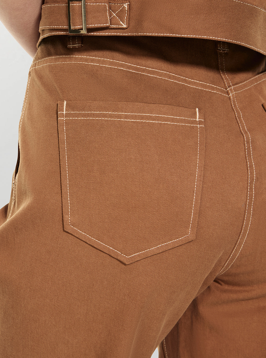 GUESS Womens Brown Coreline Contrast Stitch Skater Pants W6GB10W1805 Back View