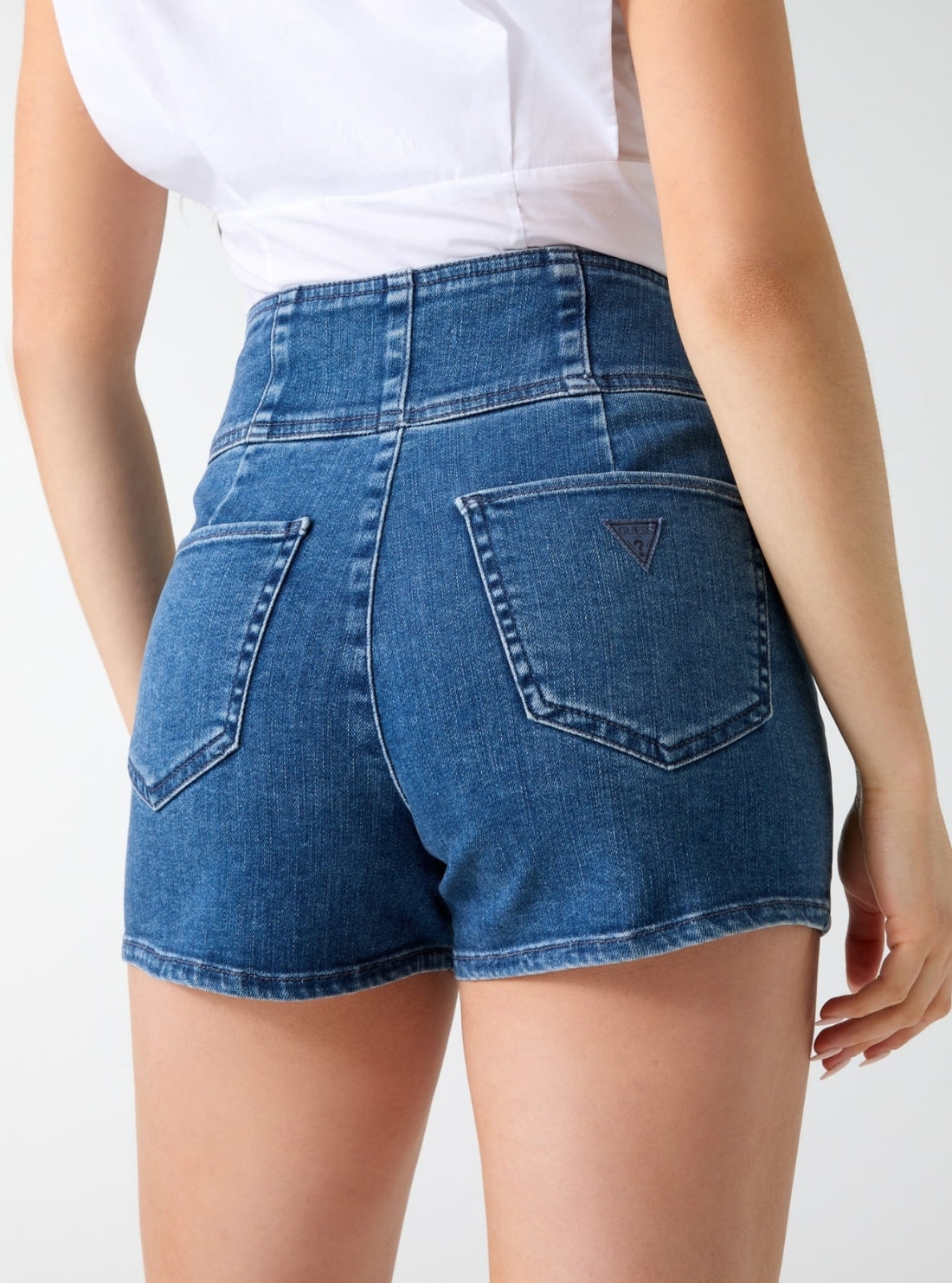GUESS Womens Blue Janna Denim Shorts W6GD56D0849 Back View2