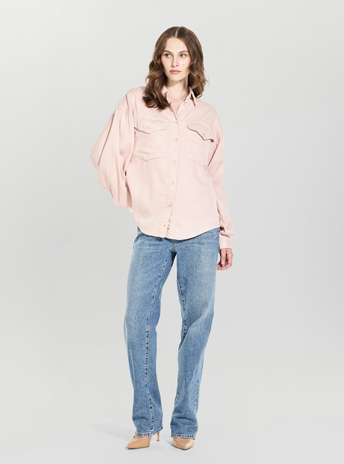 Eco Pink Lara Long Sleeve Shacket