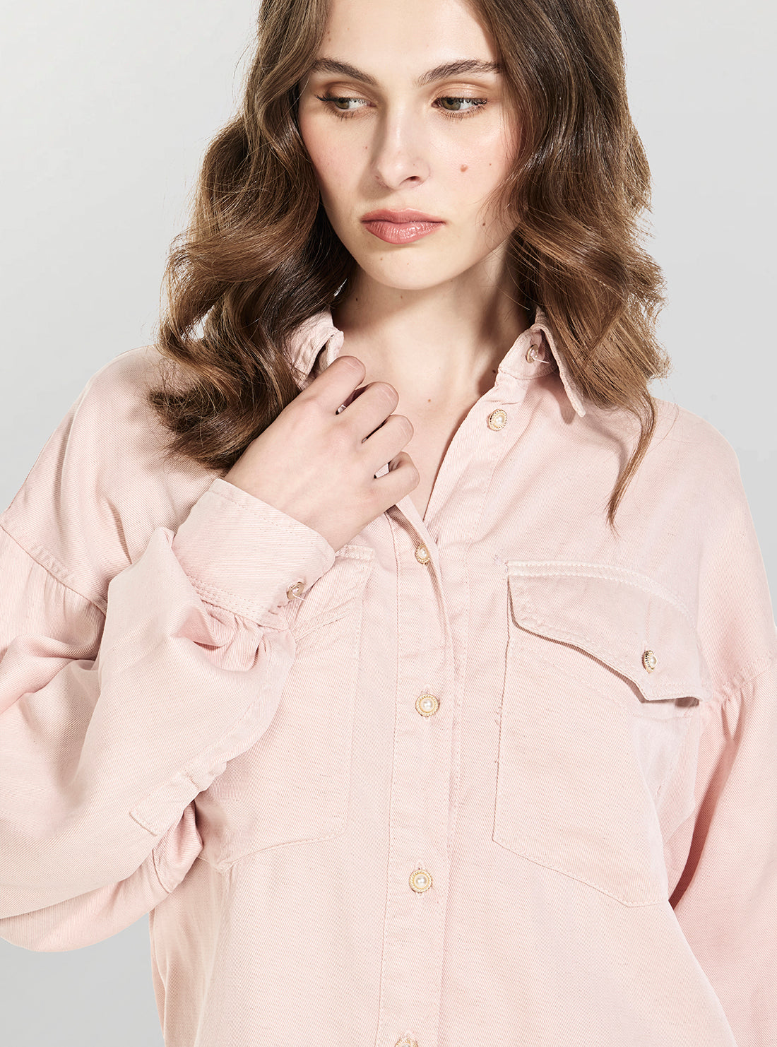 Eco Pink Lara Long Sleeve Shacket