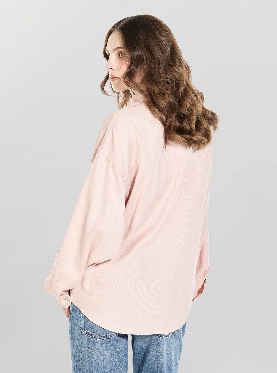 Eco Pink Lara Long Sleeve Shacket