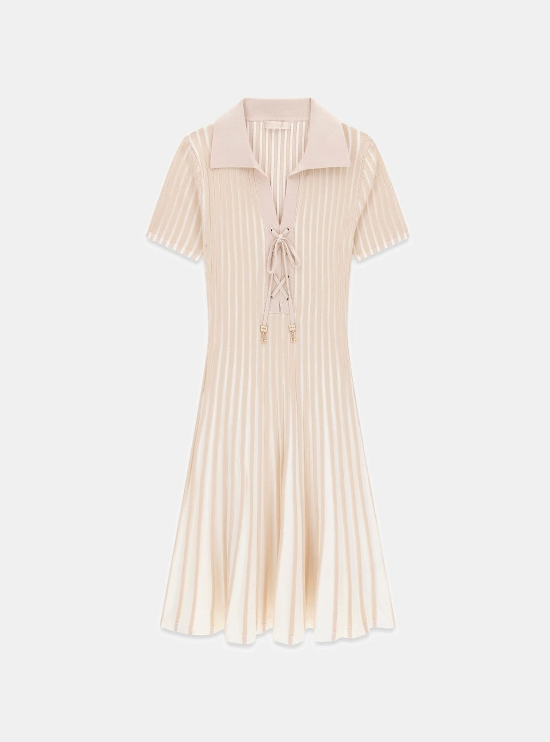 GUESS Womens Eco Beige Stripes Regina Sweater Dress W6GK18Z0591 Flatlay