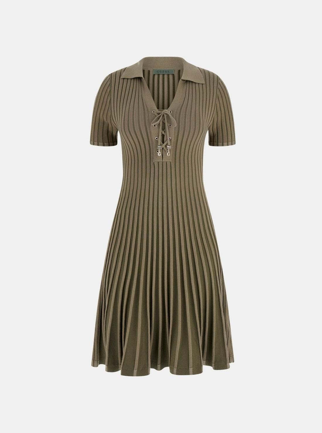 GUESS Womens Eco Green Stripes Regina Sweater Dress W6GK18Z0591 Flatlay