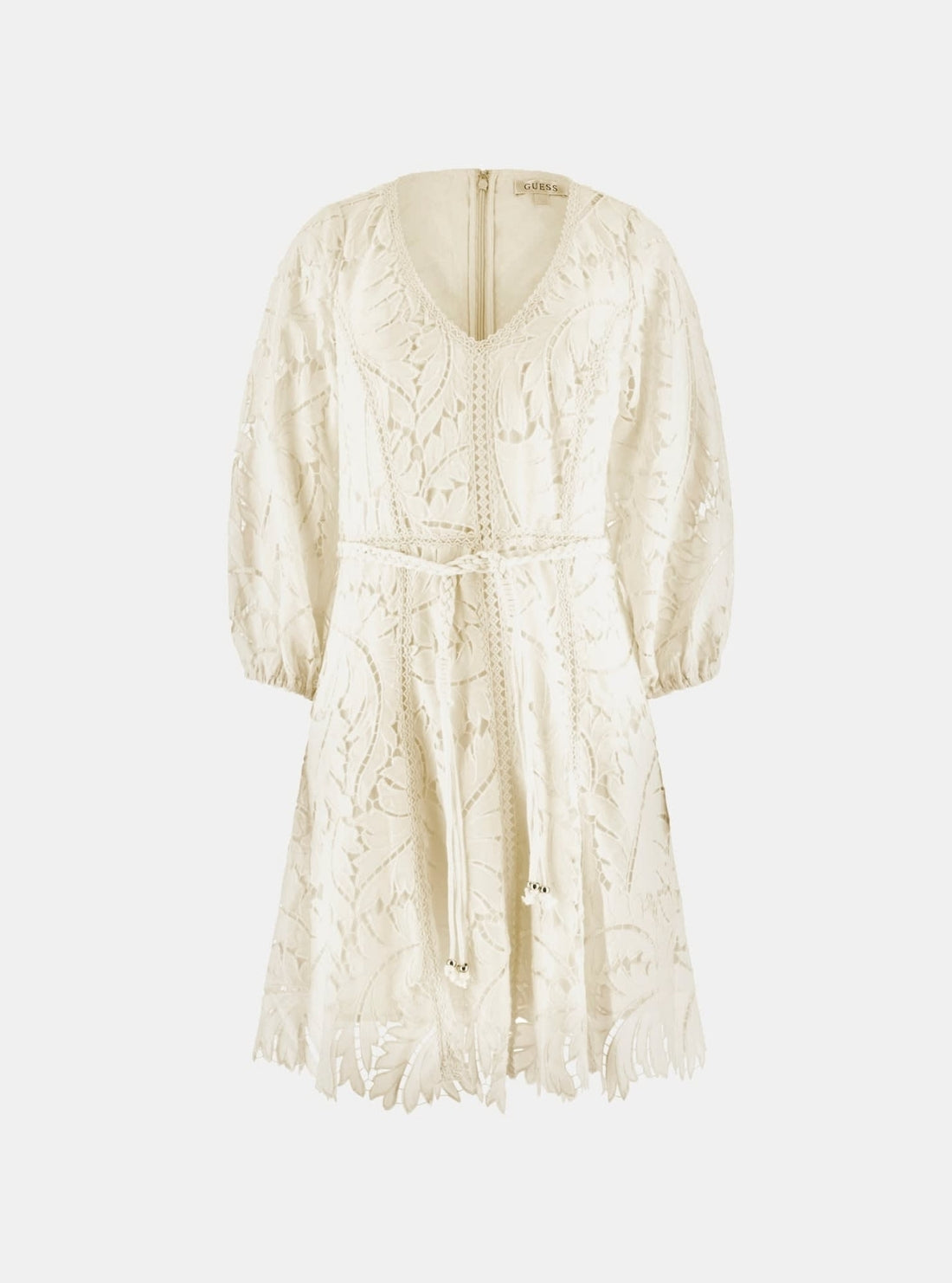 GUESS Womens White Vida Embroidered Mini Dress W6GK91W2162 Flaltlay
